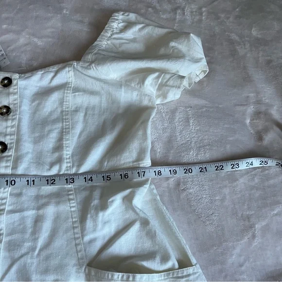 Sold! ❤️Madewell Linen-Cotton Puff-Sleeve Mini Dress - Picture 11 of 15